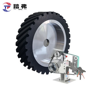 Tafu 200x50mm Mola Diamantata in Gomma Nera Resistente all'Usura Shore353 per Levigatrice a Nastro - Product Image 1