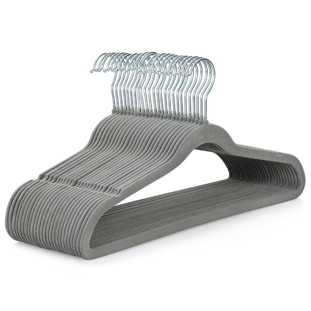 Cintre en velours gris