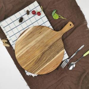 <span class=keywords><strong>Planche</strong></span> à découper <span class=keywords><strong>ronde</strong></span> en <span class=keywords><strong>bois</strong></span> d'acacia, très vendue, réutilisable, marquée au laser, pour couper le pain et la pizza - Product Image 3