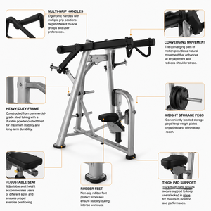 Appareil de musculation optimisé pour le dos, à charge libre, pour lat pulldown et rame assise, double unité, double fonction d'entraînement - Product Image 2