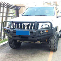 Parachoques Trasero Todoterreno LC120 Negro, Nuevo Parachoques de Acero Resistente, Kit de Parachoques con Barra Protectora para Land Cruiser Serie 120