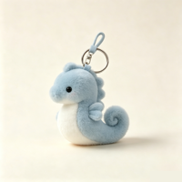 Porte-clés en peluche personnalisé en forme d'animal marin, mini jouet en peluche super doux pour sac à dos, cadeau scolaire, OEM ODM