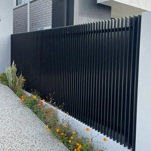 Phong cách hiện đại màu đen kim loại nhôm hàng rào hệ thống đá đen hàng rào tấm riêng tư hàng rào Bảng điều khiển ngoài trời - Product Image 3