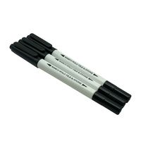Fabricant personnalisé marqueur permanent à double extrémité étanche à base d'huile pointe ultra fine double stylo marqueur noir 0.7mm 1mm