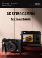 Caméra numérique de vlogging 48MP avec autofocus 4K, viseur flash, anti-tremblement, zoom 16X