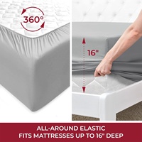 Parure de draps Soft Line pour la maison, 4 pièces, en microfibre, pour lit avec couette unie