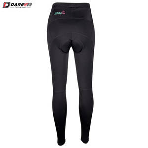 Darevie OEM ciclismo pantaloni lunghi imbottiti traspirante MTB ciclismo collant Leggings da bicicletta pantaloni sportivi da donna 3D nero di cartone - Product Image 3