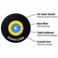 Câble de branchement rond 3,0 mm 1 fibre autoportant FTTH G657A G657B3 LSZH TPU Câble à fibre optique GJFJH Fibra Drop Tipo Redonda