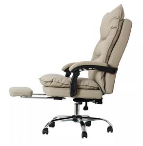 Silla moderna de gerente ejecutivo con cuero PU suave y tela, silla giratoria relajante para reuniones, reposapiés para silla de oficina con bloqueo - Product Image 3