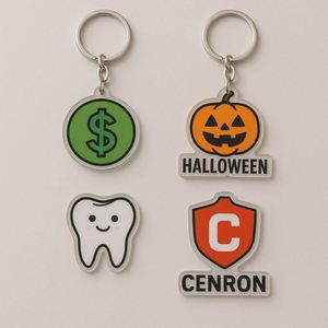 Porte-clés en acrylique personnalisés avec impression de logo en couleur, cadeaux promotionnels personnalisés, vente en gros en vrac, fourniture d'usine - Product Image 3