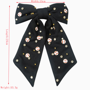 Wholesale Women's Glitter Fabric Hair <b>Clips</b> Star <b>Bow</b> & Baseball Barrette Hair Decoration for Wedding Prom Valentine's Day - Product Image 3