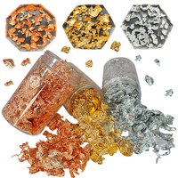 10G/couleur * 3 pots de flocons de feuille d'or ensemble avec argent/or/or Rose pour artisanat/résine/bricolage/dorure Total 30g flocons d'aluminium