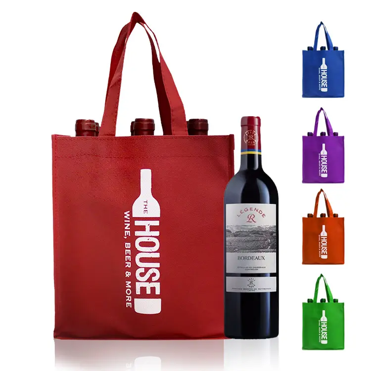 Großhandel Custom Printed Logo Umwelt freundliches Geschenk Wein beutel Sechs Flaschen Rotwein beutel für Weinflaschen