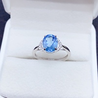 Bague de Fiançailles de Luxe Vintage en Argent Sterling 925 OEM ODM pour Femme avec Topaze Naturelle, Pierre Précieuse CNAS, Idéale pour le Quotidien, CMA