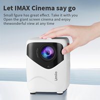 Mini projecteur Umiio A009 Home Cinéma WiFi LED 1080P 3D avec 64 Go intégrés, 1200 lumens, batterie intégrée
