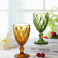 Gobelet à vin rouge en verre coloré de style européen en gros, gobelet à boisson en verre épais, gobelet à jus de lait