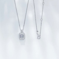 Bracciali con Diamanti Sintetici Taglio Smeraldo, Gioielli in Platino, Collane con Catene Sottili Regolabili, Ciondoli con Diamanti Coltivati in Laboratorio