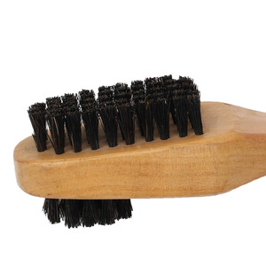 Cepillo de madera para zapatos con cerdas de pelo de cerdo, herramienta de limpieza de doble cara para uso doméstico - Product Image 3