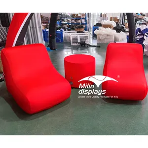 Portable Inflatable Table With Chairs TPU Air Sofa Custom Printing Inflatable Cushion Seat