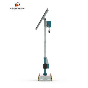 Remolque de Vigilancia Móvil con Torre Solar y Interruptor, CCTV Montado, 1 Unidad, Venta, Seguridad Fuera de la Red, Mástil Alto, Visión Nocturna - Product Image 4