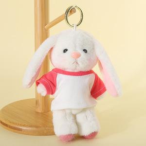 Portachiavi Peluche Coniglietto Personalizzato con Logo, Morbido Coniglio Bianco Soffice con il Tuo Design per Regali Promozionali - Product Image 4