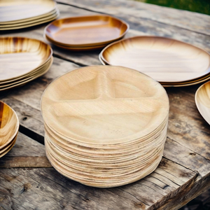 Platos de Hoja de Areca Redondos y con Divisiones de Primera Calidad para Hostelería, para Hoteles y Comercios Ecológicos - Product Image 1
