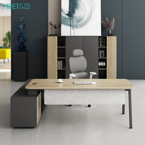 Modern Luxury CE Certified Executive Workstation High-Tech High-Durable Office <b>Desk</b> with Activity <b>Cabinet</b> for Bosses - Product Image 4