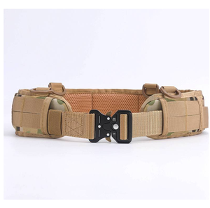 DFB1206 Ceinture tactique de combat camouflage pour console, fine, avec plateforme Molle et bretelles détachables, dotée de 4 anneaux en D - Product Image 1