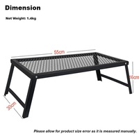 Table de cuisson extérieure moderne et légère KingGear, pliable, en fer, avec pieds, portable, pour cuisson au feu, mobilier d'extérieur
