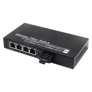 Convertidor de Medios de Fibra Óptica Gigabit SC de Venta Caliente, Doble Fibra, 4 RJ45 BIDI, 10/100/1000m, Conmutador de Fibra Óptica - Product Image 5