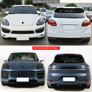 Kit Carrosserie Voiture Modification 2011-2017 Design Sport 2024 Nouveau Pare-chocs Avant Phares Pare-chocs Arrière Feux Arrière Capot pour <span class=keywords><strong>Cayenne</strong></span> - Product Image 2