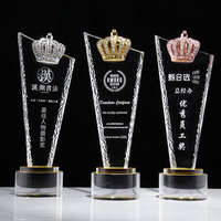 Trophée de récompense personnalisé en cristal K9, couronne personnalisée, verre 8*30CM, sablé, moderne, Jadevertu