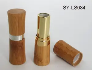 Embalagens de cosméticos de bambu para maquiagem, design de embalagens de luxo tubos de batom