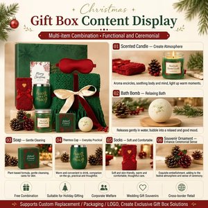 2026 Christmas Gift Set With Plush Blanket Sleep Mask Candle Soap And <b>Mug</b> Luxury Holiday Themed Present For Her Bathing Set - Product Image 5