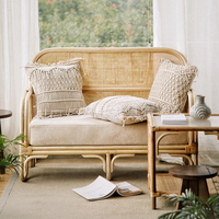 Ensemble de canapés en rotin naturel durable, fauteuil de détente individuel pour salon