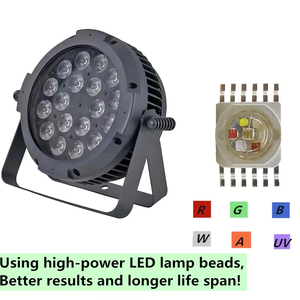 Faro LED Professionale Impermeabile 18X18W RGBWA UV 6IN1 IP65 con Corpo in Alluminio, Illuminazione da Palco per DJ, Feste ed Eventi - Product Image 2
