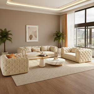 Ensemble de Canapés MR en Cuir de Luxe de Style Italien pour Villa Salon Moderne Canapés Capitonné Élégant - Product Image 6