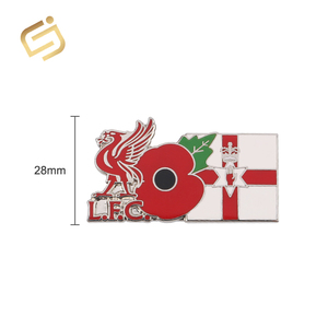 Promocional broche de esmalte club de fútbol rojo amapola flor solapa <span class=keywords><strong>Pin</strong></span> insignias - Product Image 5