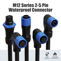 Connecteur électrique étanche 7A 300V M12 à 2 broches IP67, connecteur circulaire à verrouillage par pression pour les commandes industrielles