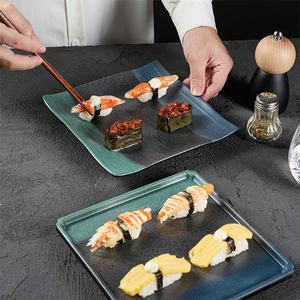 Harmonie Nieuwe Moderne Japanse Vierkante <span class=keywords><strong>Melamine</strong></span> Plaat Schotel Japandi Stijl Voor Sushi En Steak Diner Eigentijds Design - Product Image 3