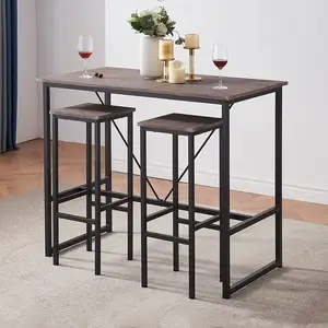 Современный металлический обеденный набор с двумя стульями высотой обеденный стол и стул для бара и кухни стол и стулья обеденный стол набор