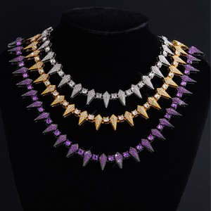 Kalung Zirkonia Berlapis Emas Gaya Hip-hop Eropa Amerika 2026, Unisex, Fashionable, Personal, <span class=keywords><strong>Rock</strong></span> Niche, 45cm - Product Image 1