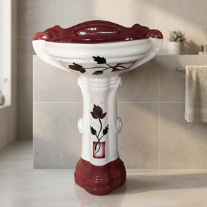 Lavabo en céramique pour articles sanitaires Lavabo antique pour salle de bains Lavabos sur pied Lavabo sur pied - Product Image 2