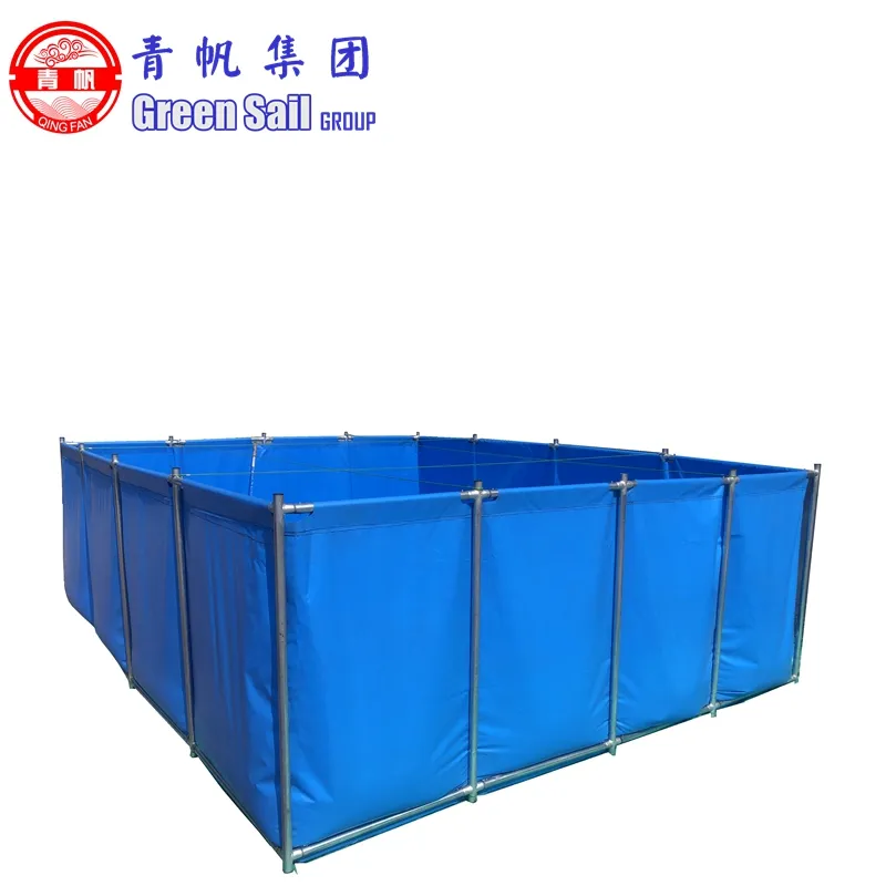Material de PVC plegable cuadrada o redonda piscina tanque de peces con piscina con drenaje