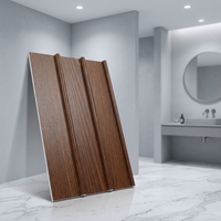 Panneau mural WPC moderne avec grain de bois, imperméable, résistant à l'humidité, revêtement en béton pour bardage de maison, design à motif botanique