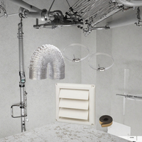 Kit de ventilation pour sèche-linge en aluminium, tuyau/conducteur de 4 pouces, connecteur/plaque murale de 5,25 pieds, fixation murale pour ventilateurs de salle de bain et plafond