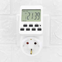 Enchufe de Extensión de Energía Digital Inteligente con Temporizador de 12h y Programación Automática, Ahorro de Energía, Enchufe Europeo de 230V, Venta al Por Mayor