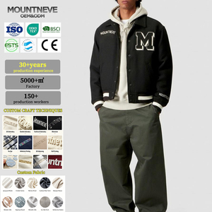 Blouson universitaire bomber Letterman, veste de baseball avec patch brodé personnalisé, pour hommes, fabrication ODM directe en usine, vente en gros, streetwear, mode <span class=keywords><strong>d</strong></span>écontractée - Product Image 1
