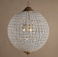Lustre Rond Intérieur en Cristal, Lampe Suspendue de Luxe pour Villa, Hall d'Entrée, Foyer, Éclairage Décoratif Vintage de Haute Qualité
