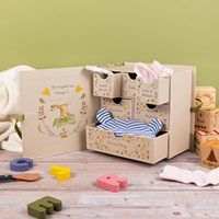 Boîte Cadeau Haut de Gamme Imperméable avec Revêtement Anti-UV pour Baby Shower et Maternité, Organisateur en Carton avec Rangement et Compartiment à Souvenirs